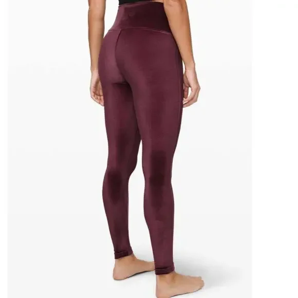 Lululemon Legging 6 Deep Maroon Wunder Under Special Edition Velvet Garnet - Picture 4 of 11